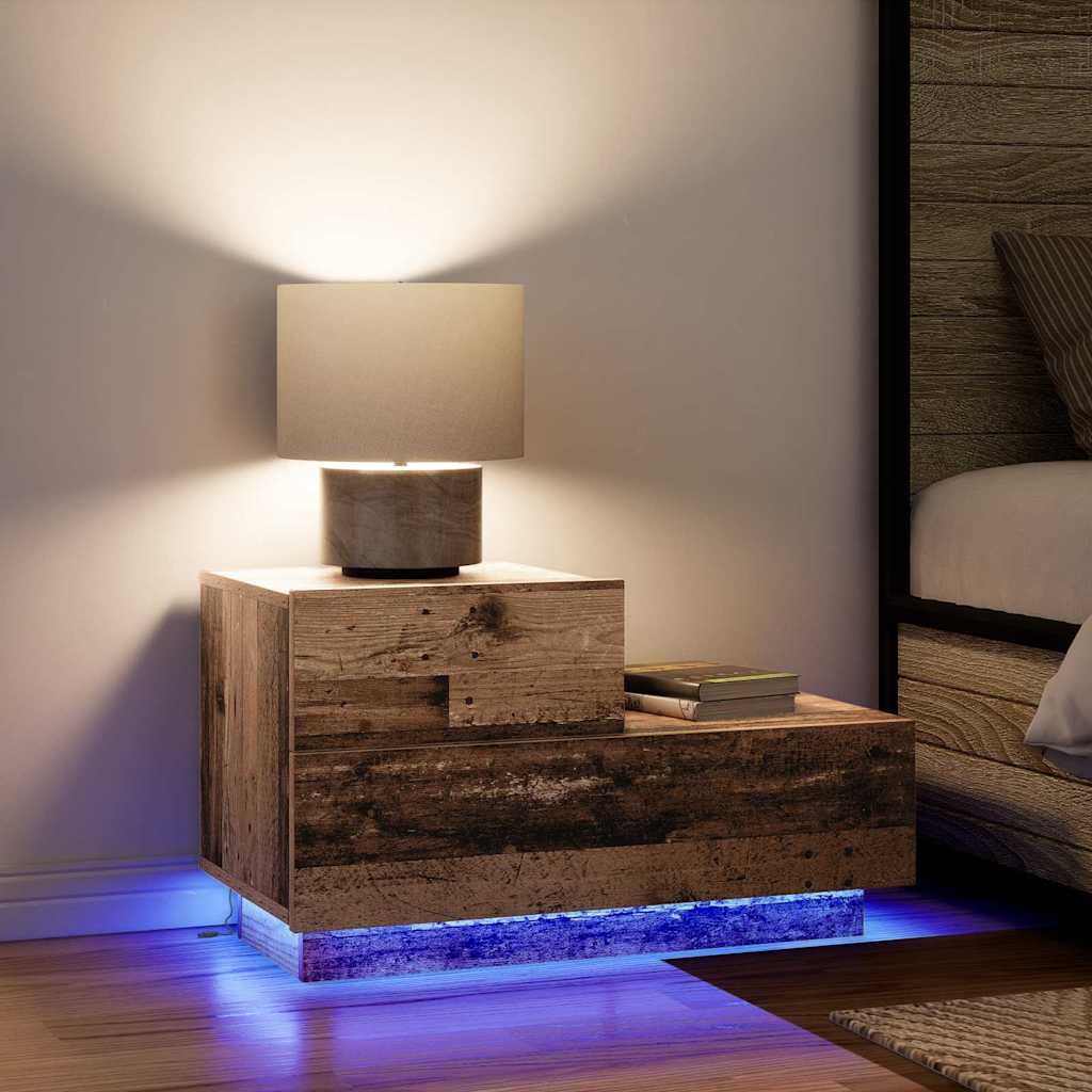 Nachtkastje met lade Oudhout 70 x 36 x 40,5 cm Bewerkt hout is nu te koop bij PeponiXL, paradijselijk wonen!