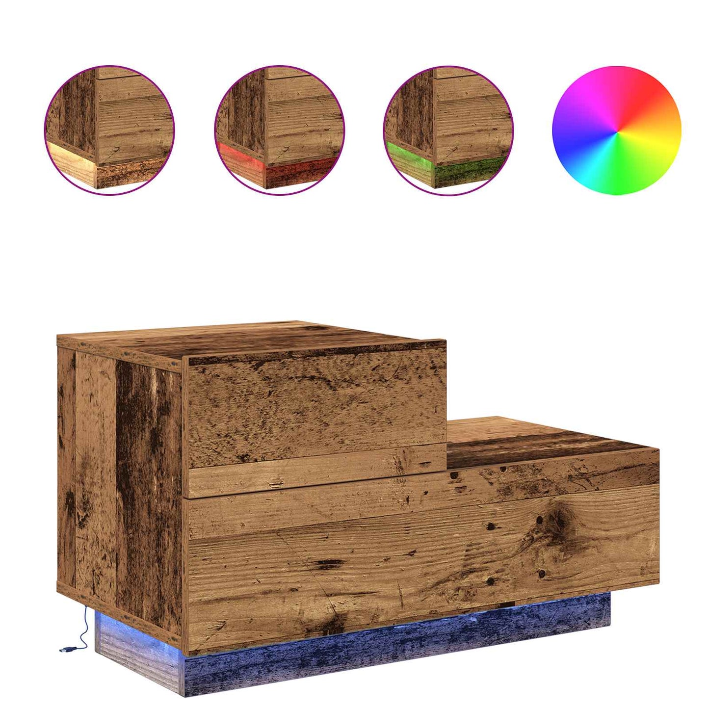 Nachtkastje met lade Oudhout 70 x 36 x 40,5 cm Bewerkt hout is nu te koop bij PeponiXL, paradijselijk wonen!