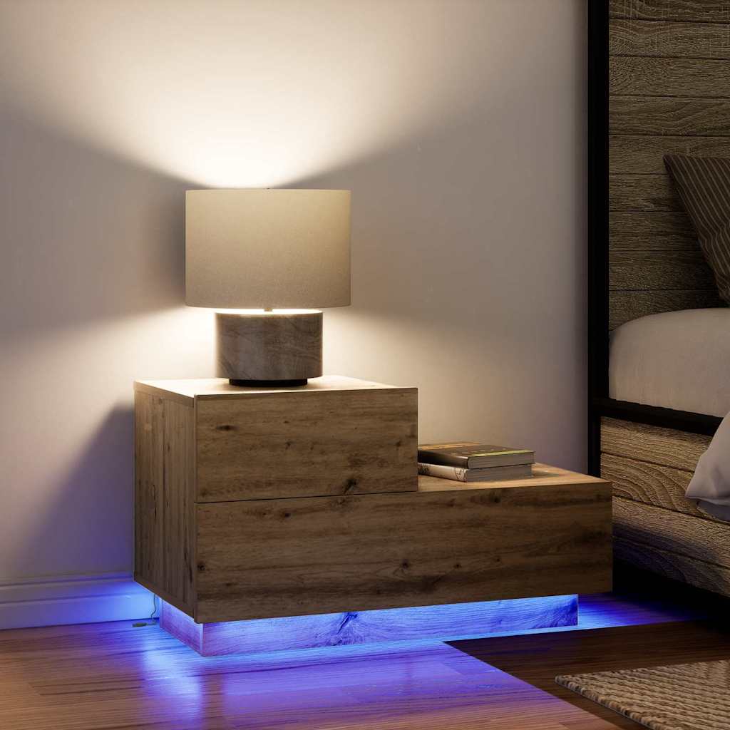 Nachtkastje Artisan Eiken 70 x 36 x 40,5 cm Bewerkt hout is nu te koop bij PeponiXL, paradijselijk wonen!