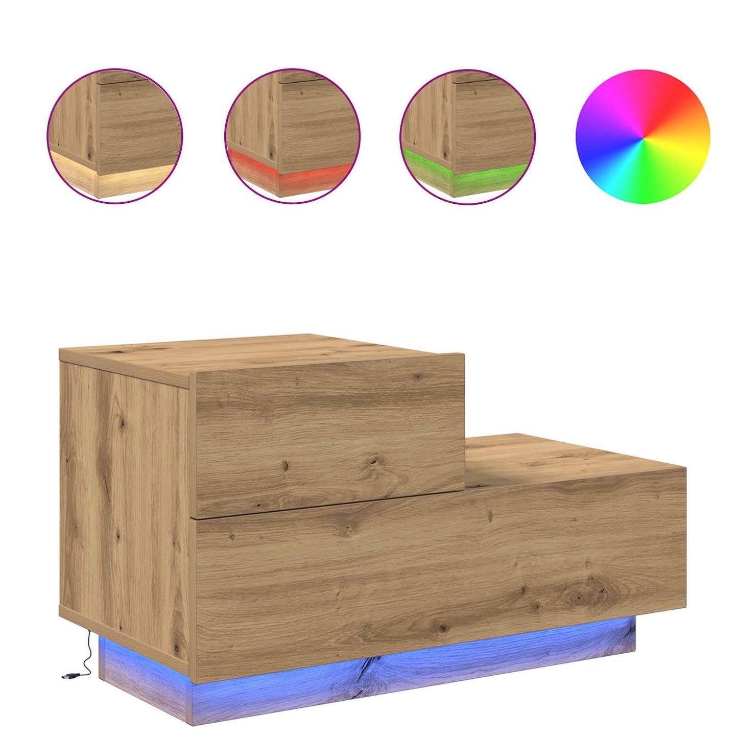 Nachtkastje Artisan Eiken 70 x 36 x 40,5 cm Bewerkt hout is nu te koop bij PeponiXL, paradijselijk wonen!