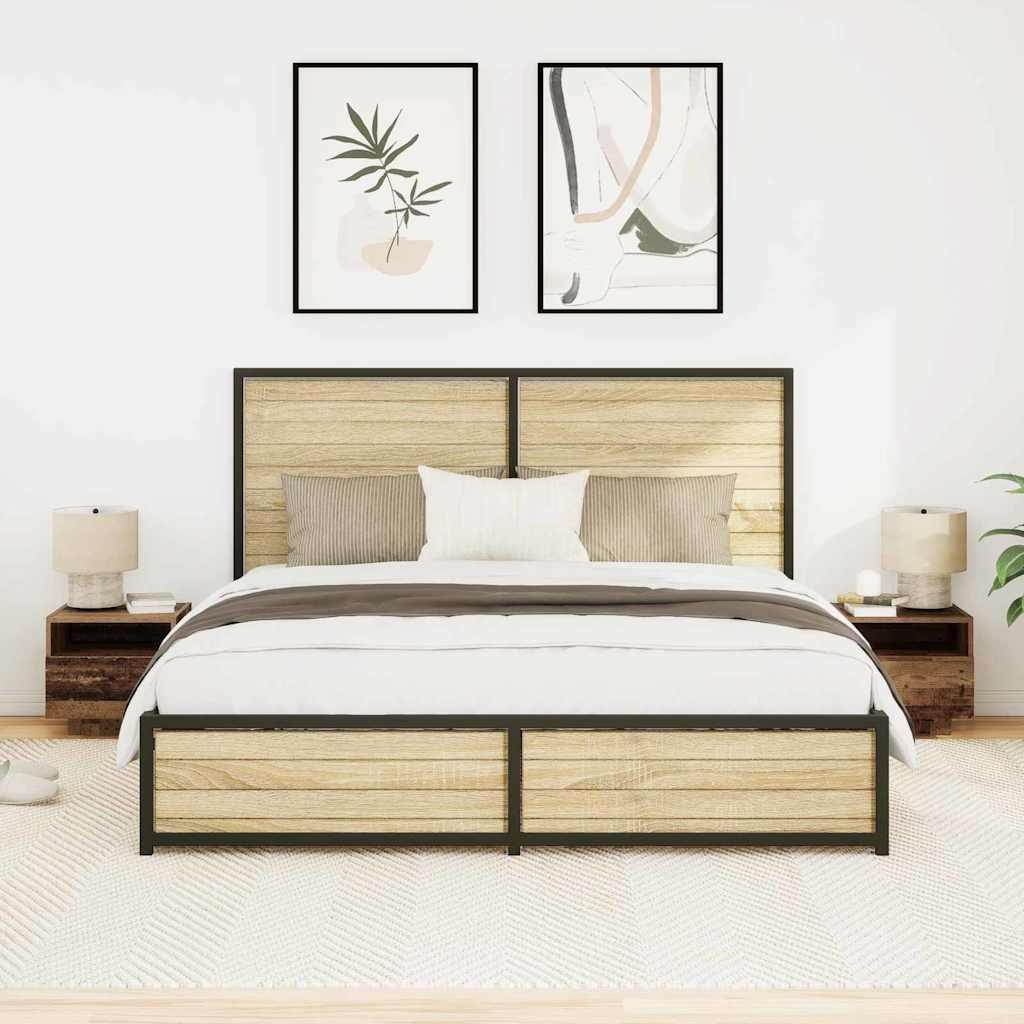 Nachtkastje met lade 2 pcs Oudhout 40 x 39 x 37 cm Bewerkt hout is nu te koop bij PeponiXL, paradijselijk wonen!