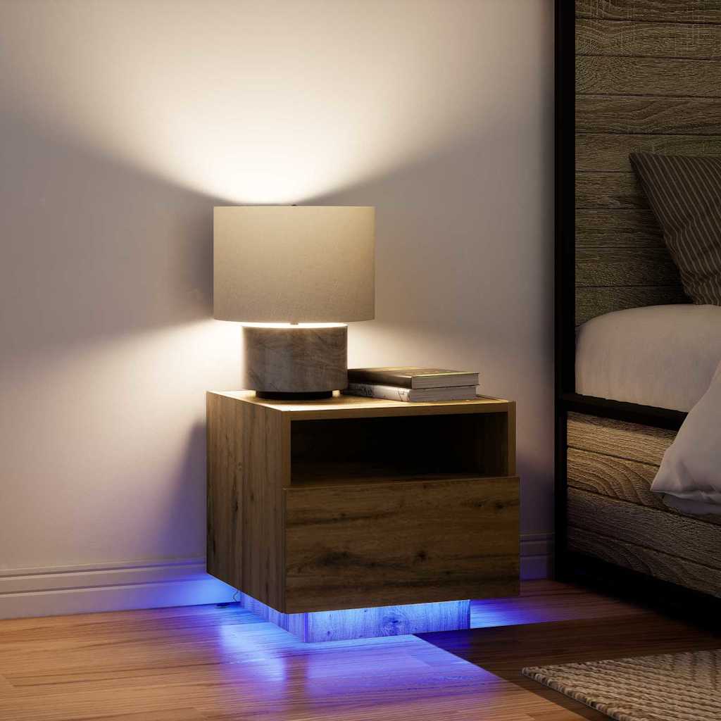 Nachtkastje met lade Artisan Eiken 40 x 39 x 37 cm Bewerkt hout is nu te koop bij PeponiXL, paradijselijk wonen!