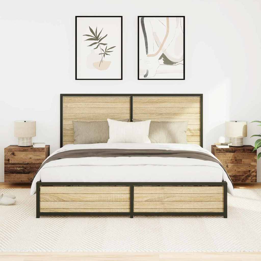 Nachtkastje met lade 2 pcs Oudhout 50 x 39 x 41 cm Bewerkt hout is nu te koop bij PeponiXL, paradijselijk wonen!