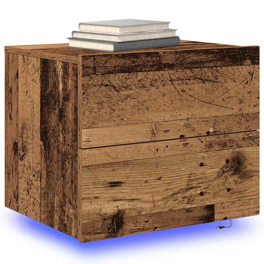 Nachtkastje met lade 2 pcs Oudhout 50 x 39 x 41 cm Bewerkt hout is nu te koop bij PeponiXL, paradijselijk wonen!