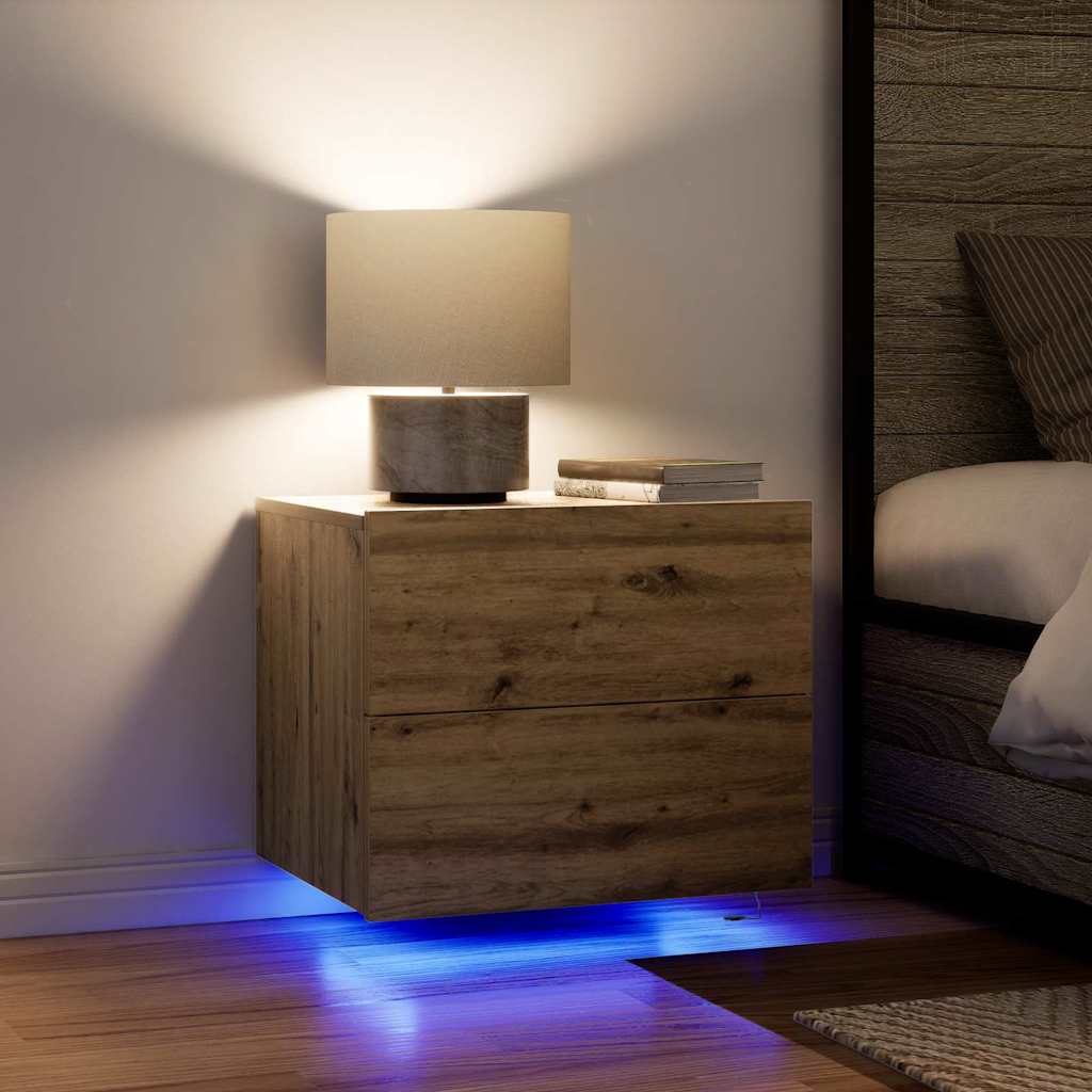 Nachtkastje met lade Artisan Eiken 50 x 39 x 41 cm Bewerkt hout is nu te koop bij PeponiXL, paradijselijk wonen!