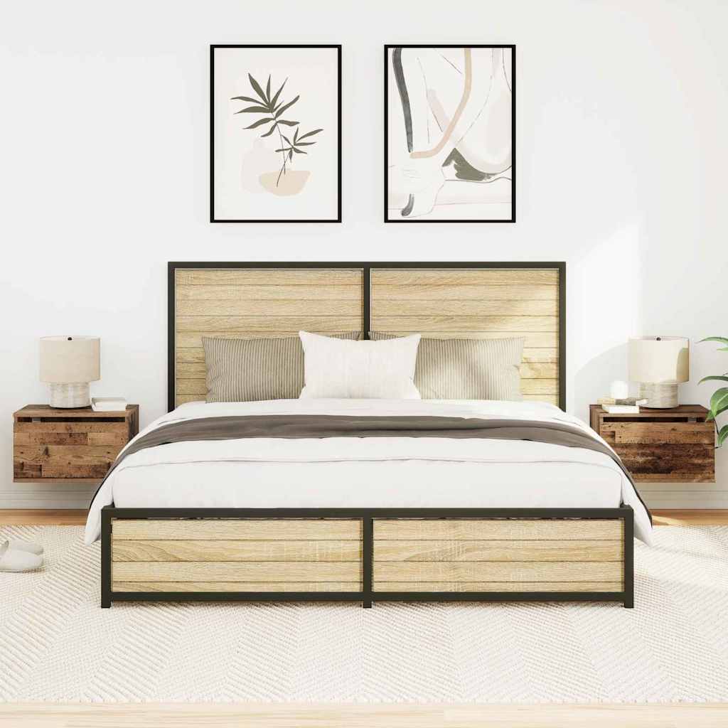 Wandkastje met lade 2 pcs Oudhout Bewerkt hout is nu te koop bij PeponiXL, paradijselijk wonen!