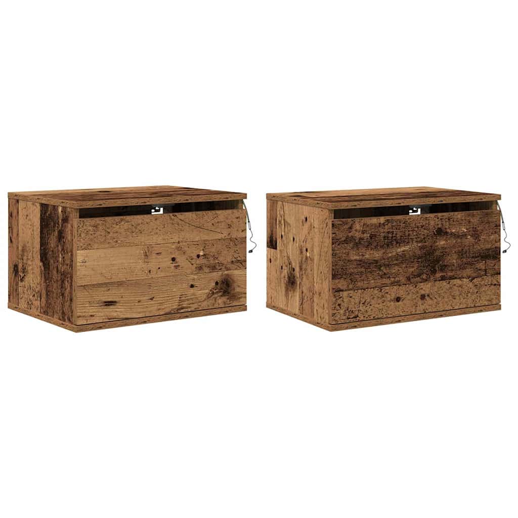 Wandkastje met lade 2 pcs Oudhout Bewerkt hout is nu te koop bij PeponiXL, paradijselijk wonen!