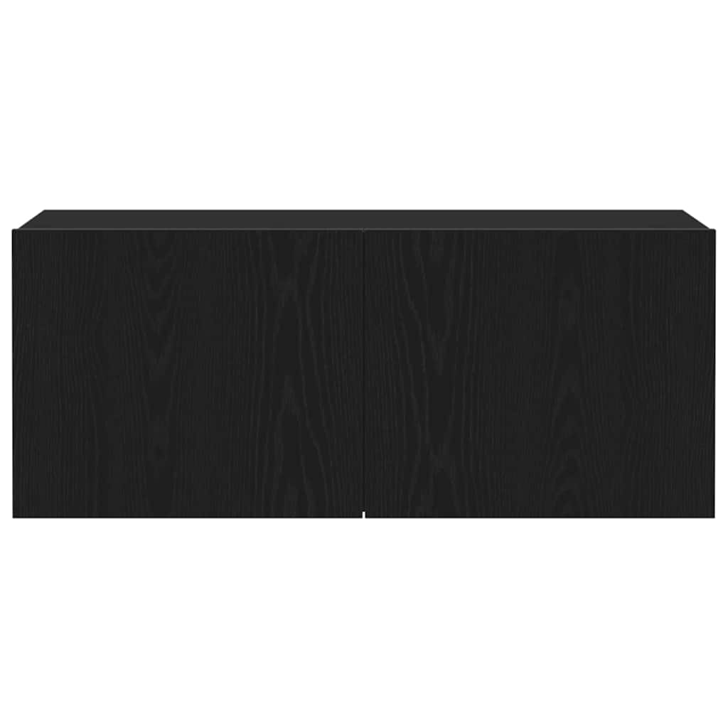 Tv-meubelset Zwart Eiken 100 x 30 x 41 cm Bewerkt hout is nu te koop bij PeponiXL, paradijselijk wonen!