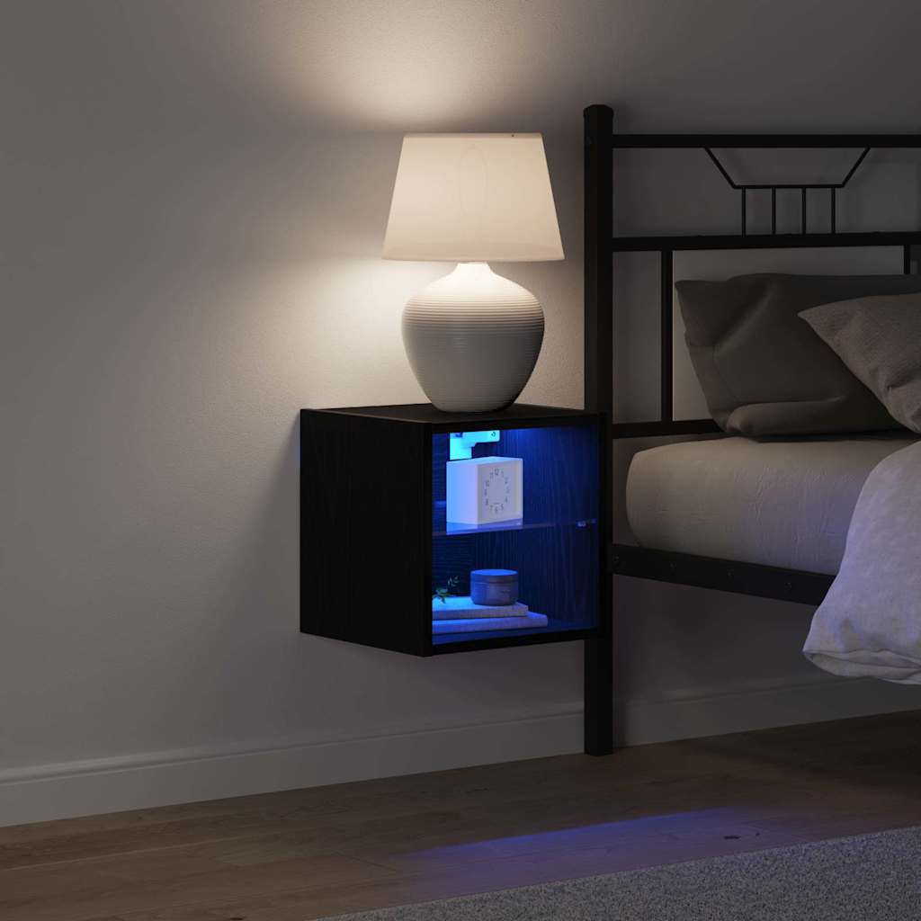 LED Wand Bedside Kast 2 pcs Zwart 30 x 28,5 x 30 cm is nu te koop bij PeponiXL, paradijselijk wonen!