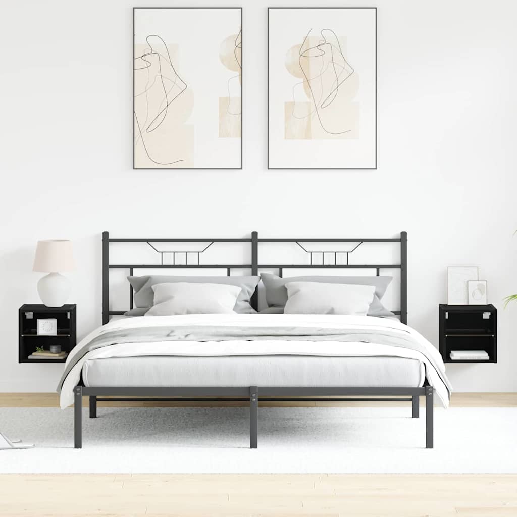 LED Wand Bedside Kast 2 pcs Zwart 30 x 28,5 x 30 cm is nu te koop bij PeponiXL, paradijselijk wonen!
