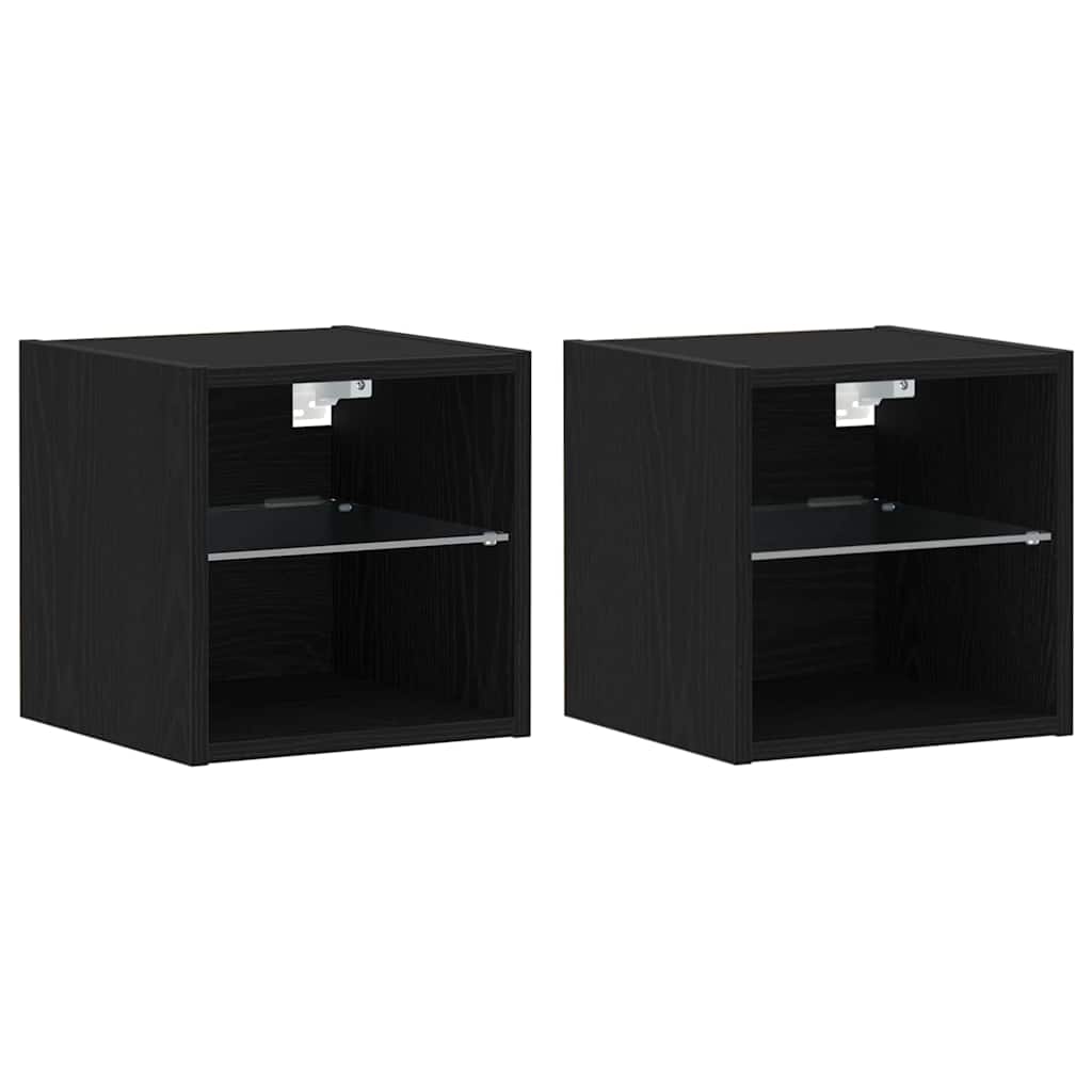 LED Wand Bedside Kast 2 pcs Zwart 30 x 28,5 x 30 cm is nu te koop bij PeponiXL, paradijselijk wonen!