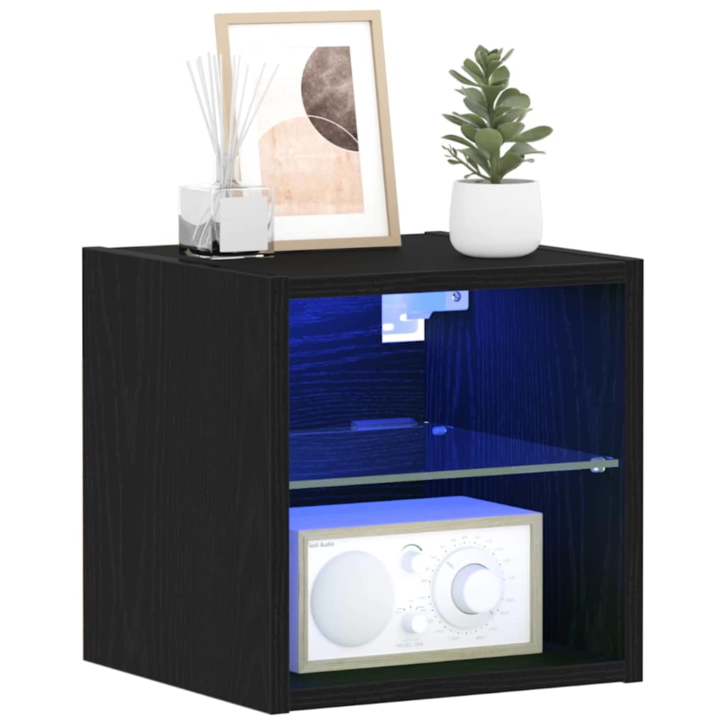 LED Wand Bedside Kast 2 pcs Zwart 30 x 28,5 x 30 cm is nu te koop bij PeponiXL, paradijselijk wonen!