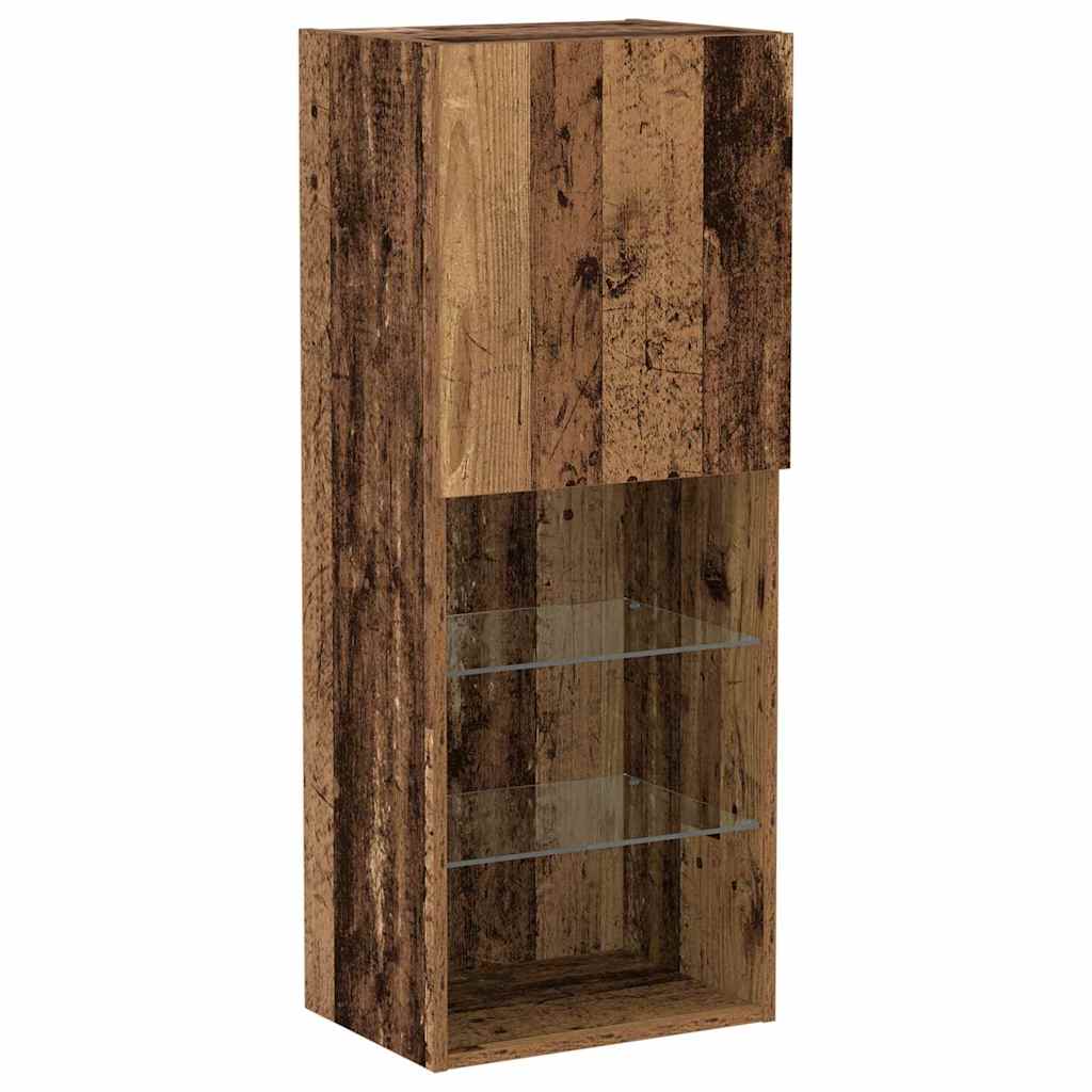 Tv-meubelset met LED Oudhout 40,5 x 30 x 102 cm Bewerkt hout is nu te koop bij PeponiXL, paradijselijk wonen!