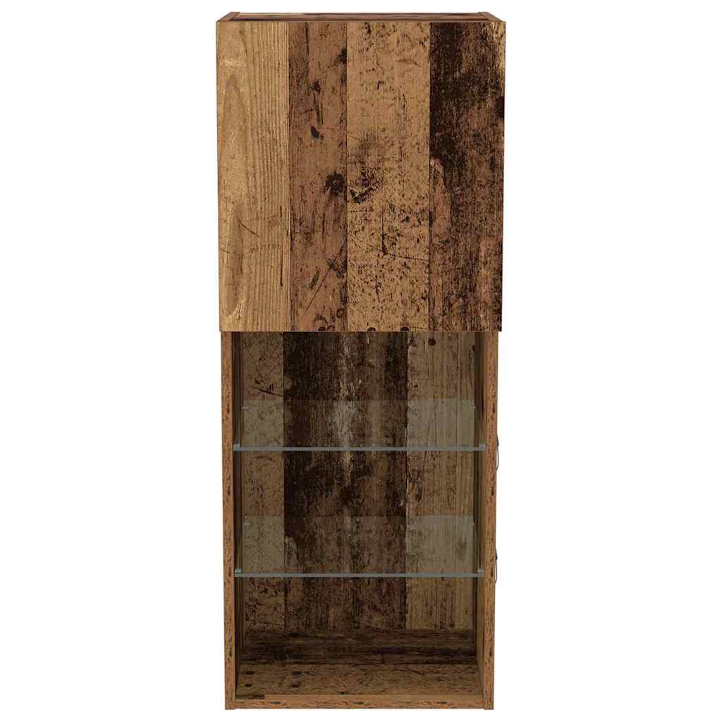 Tv-meubelset met LED Oudhout 40,5 x 30 x 102 cm Bewerkt hout is nu te koop bij PeponiXL, paradijselijk wonen!