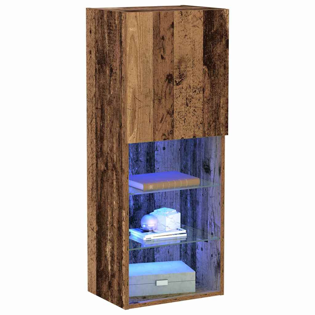 Tv-meubelset met LED Oudhout 40,5 x 30 x 102 cm Bewerkt hout is nu te koop bij PeponiXL, paradijselijk wonen!