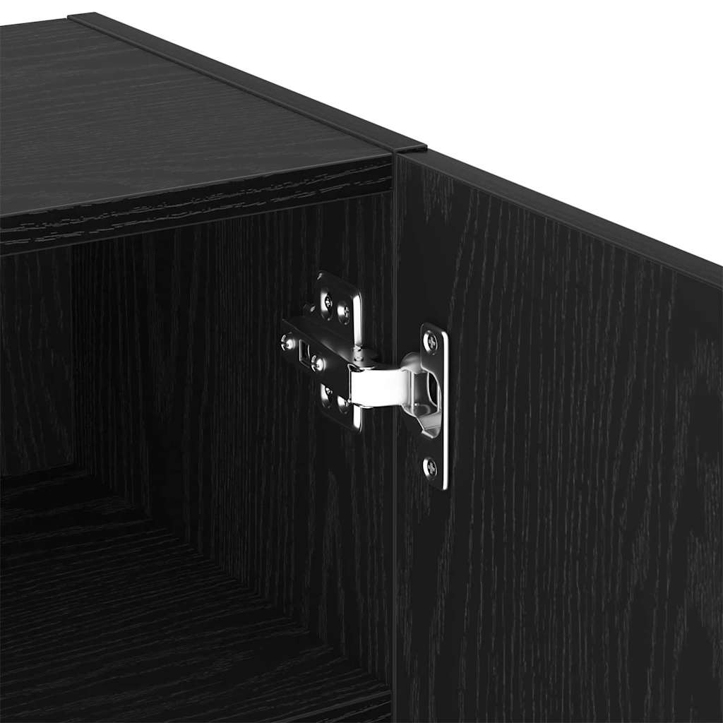 Tv-meubelset Zwart Eiken 40,5 x 30 x 102 cm Bewerkt hout is nu te koop bij PeponiXL, paradijselijk wonen!