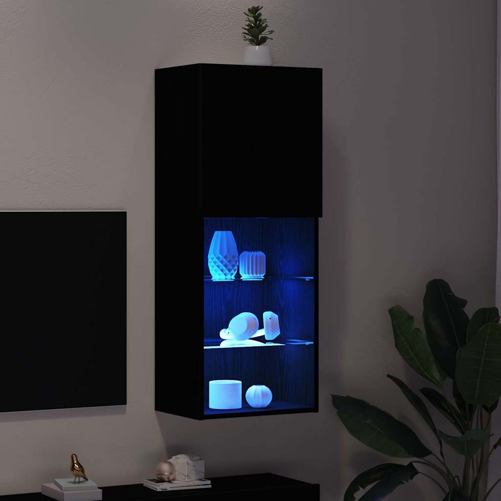 Tv-meubelset Zwart Eiken 40,5 x 30 x 102 cm Bewerkt hout is nu te koop bij PeponiXL, paradijselijk wonen!