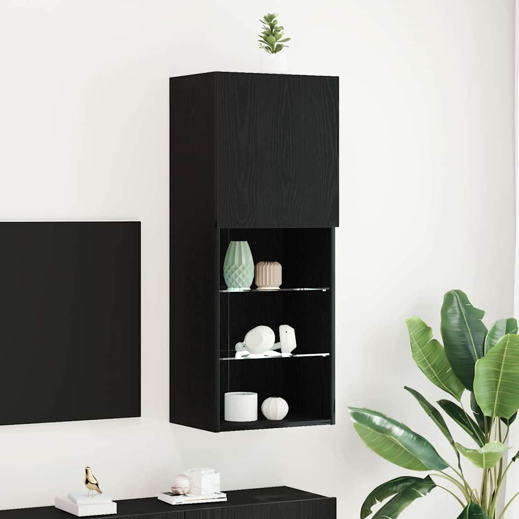 Tv-meubelset Zwart Eiken 40,5 x 30 x 102 cm Bewerkt hout is nu te koop bij PeponiXL, paradijselijk wonen!