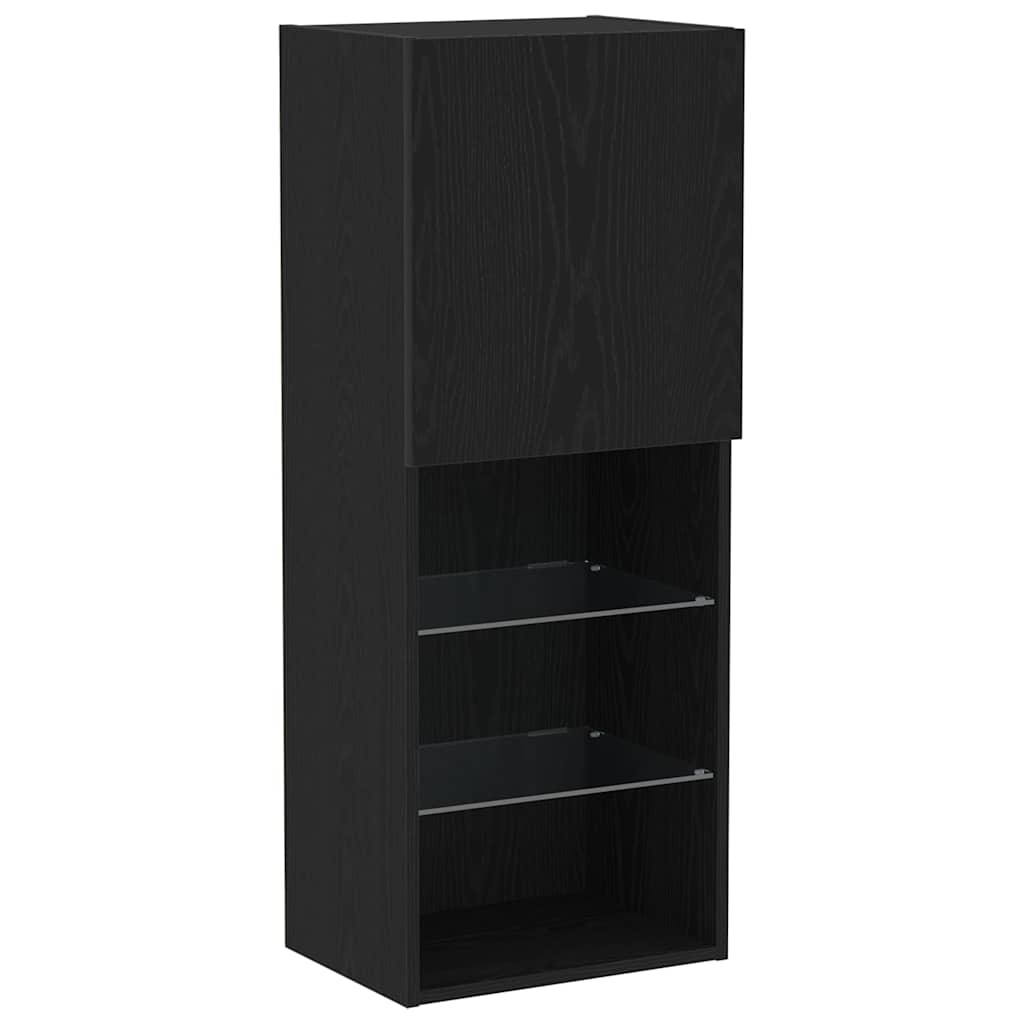Tv-meubelset Zwart Eiken 40,5 x 30 x 102 cm Bewerkt hout is nu te koop bij PeponiXL, paradijselijk wonen!