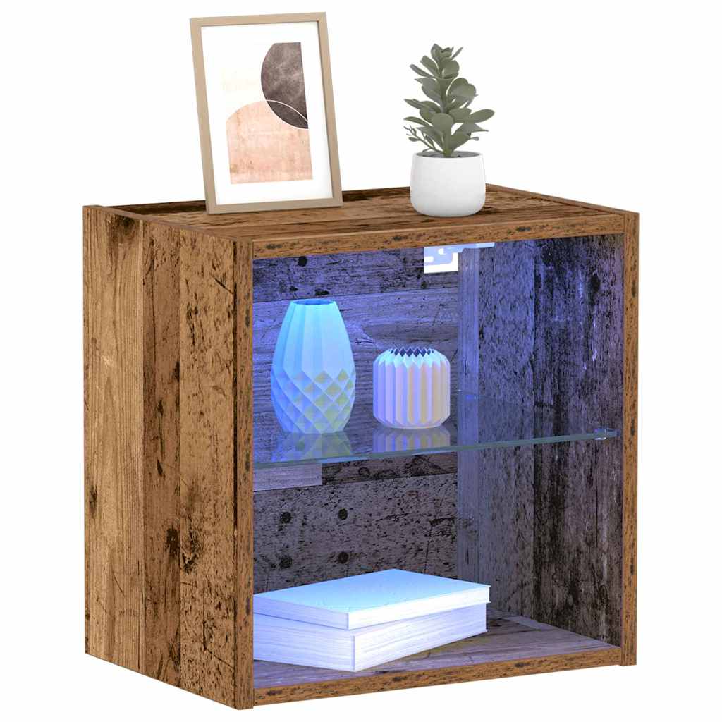 Wandplank met LED-verlichting met plank Bruin 40 x 28,5 x 40 cm is nu te koop bij PeponiXL, paradijselijk wonen!