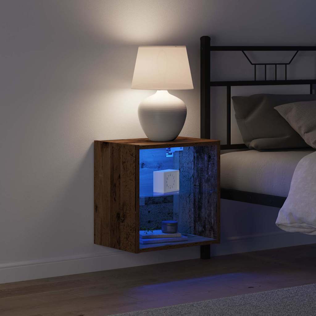 Wandplank met LED-verlichting 2 pcs Bruin 40 x 28,5 x 40 cm is nu te koop bij PeponiXL, paradijselijk wonen!