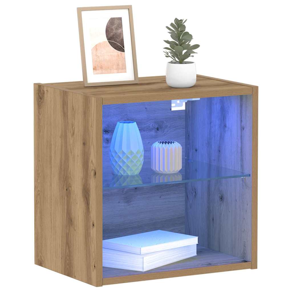 Wandplank met LED-verlichting met plank Bruin 40 x 28,5 x 40 cm is nu te koop bij PeponiXL, paradijselijk wonen!
