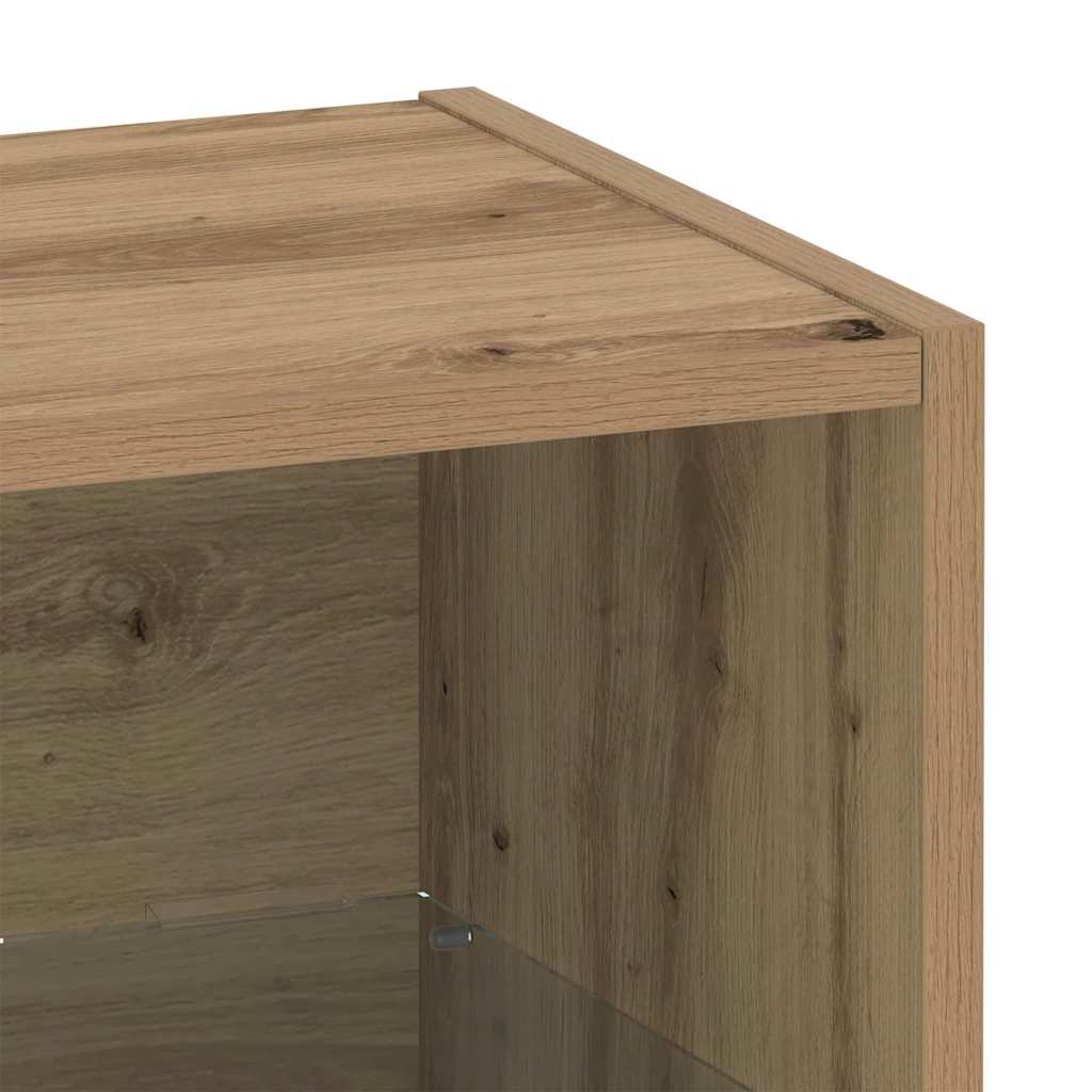 Wandplank met LED-verlichting 2 pcs Bruin 40 x 28,5 x 40 cm is nu te koop bij PeponiXL, paradijselijk wonen!
