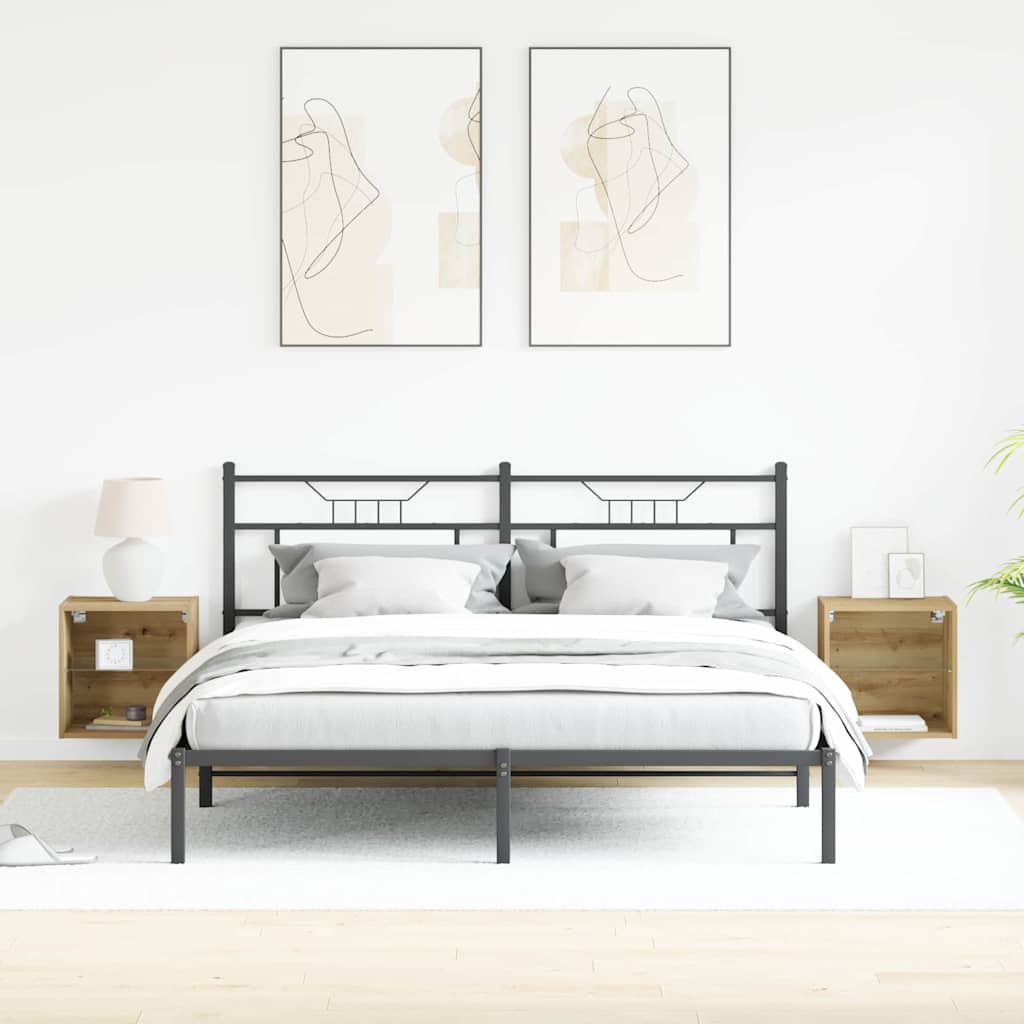 Wandplank met LED-verlichting 2 pcs Bruin 40 x 28,5 x 40 cm is nu te koop bij PeponiXL, paradijselijk wonen!
