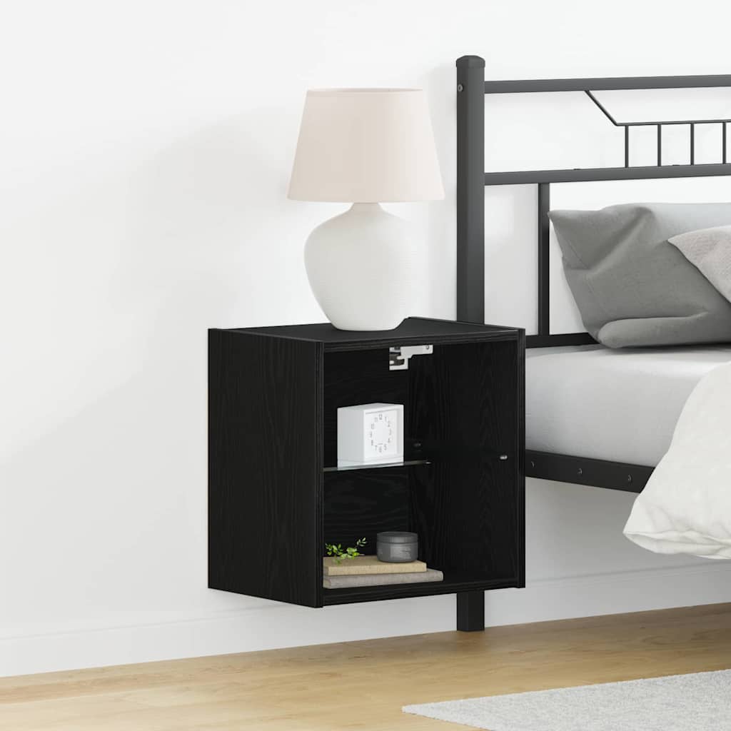 Wandplank met LED-verlichting 2 pcs Zwart 40 x 28,5 x 40 cm is nu te koop bij PeponiXL, paradijselijk wonen!