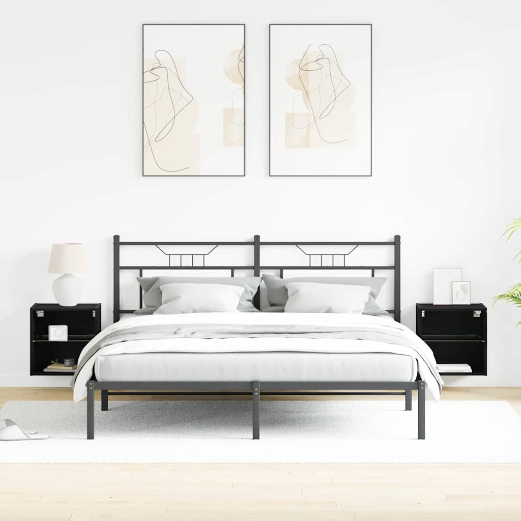 Wandplank met LED-verlichting 2 pcs Zwart 40 x 28,5 x 40 cm is nu te koop bij PeponiXL, paradijselijk wonen!