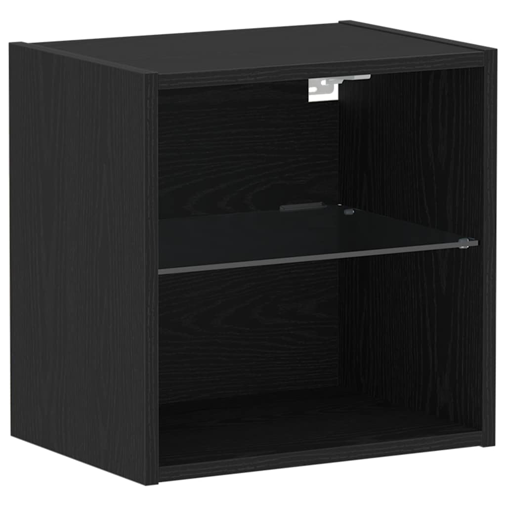 Wandplank met LED-verlichting 2 pcs Zwart 40 x 28,5 x 40 cm is nu te koop bij PeponiXL, paradijselijk wonen!