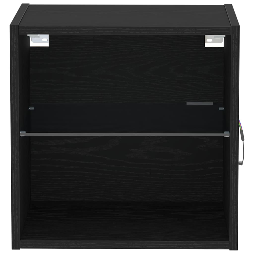 Wandplank met LED-verlichting 2 pcs Zwart 40 x 28,5 x 40 cm is nu te koop bij PeponiXL, paradijselijk wonen!