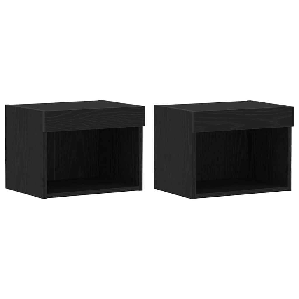 Tv-meubelset 2 pcs Zwart Eiken 40 x 30 x 30 cm Bewerkt hout is nu te koop bij PeponiXL, paradijselijk wonen!