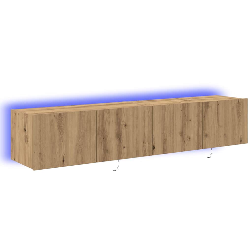 TV Wandkast 2 pcs Artisan Eiken 80 x 35 x 31 cm Bewerkt hout is nu te koop bij PeponiXL, paradijselijk wonen!