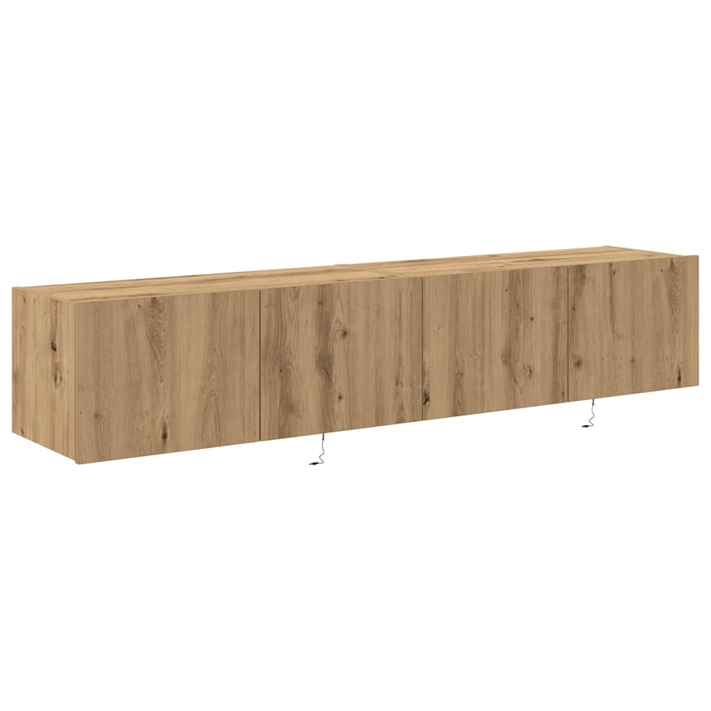 TV Wandkast 2 pcs Artisan Eiken 80 x 35 x 31 cm Bewerkt hout is nu te koop bij PeponiXL, paradijselijk wonen!