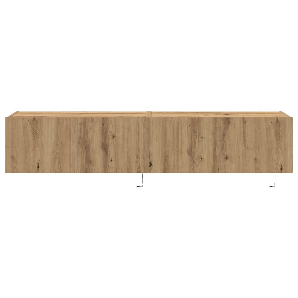 TV Wandkast 2 pcs Artisan Eiken 80 x 35 x 31 cm Bewerkt hout is nu te koop bij PeponiXL, paradijselijk wonen!