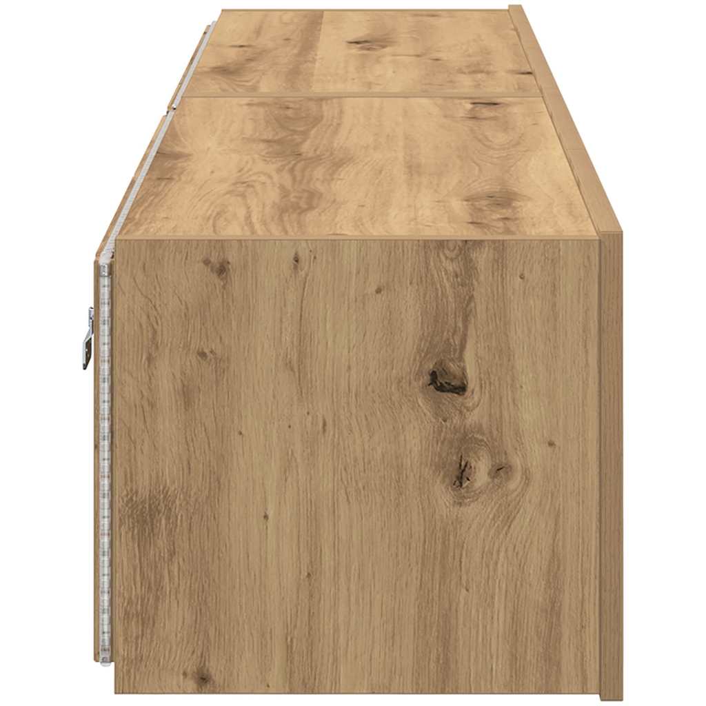 TV Wandkast 2 pcs Artisan Eiken 80 x 35 x 31 cm Bewerkt hout is nu te koop bij PeponiXL, paradijselijk wonen!