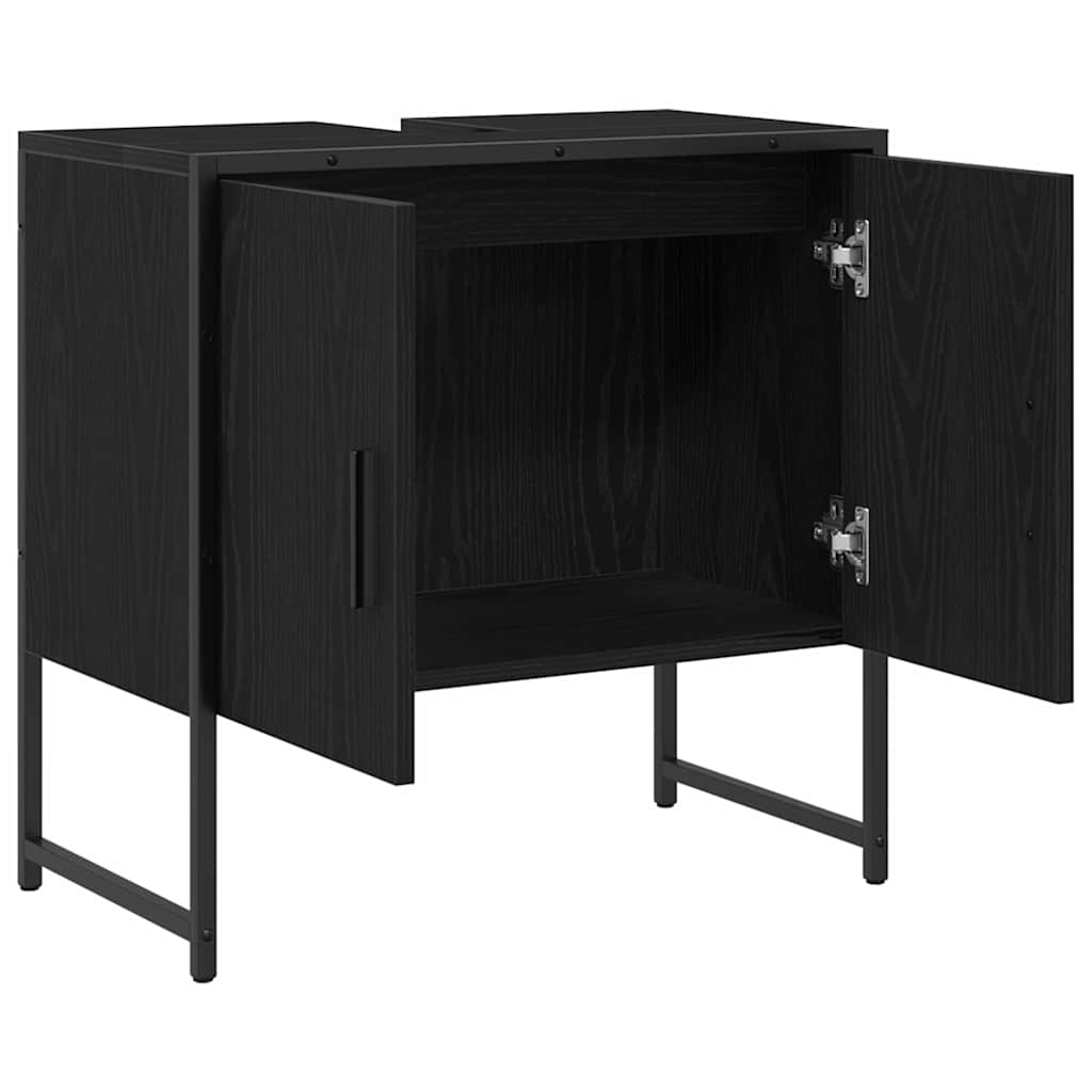 Badkamertenk te kast Zwart Eiken 60 x 30 x 60 cm Bewerkt hout is nu te koop bij PeponiXL, paradijselijk wonen!