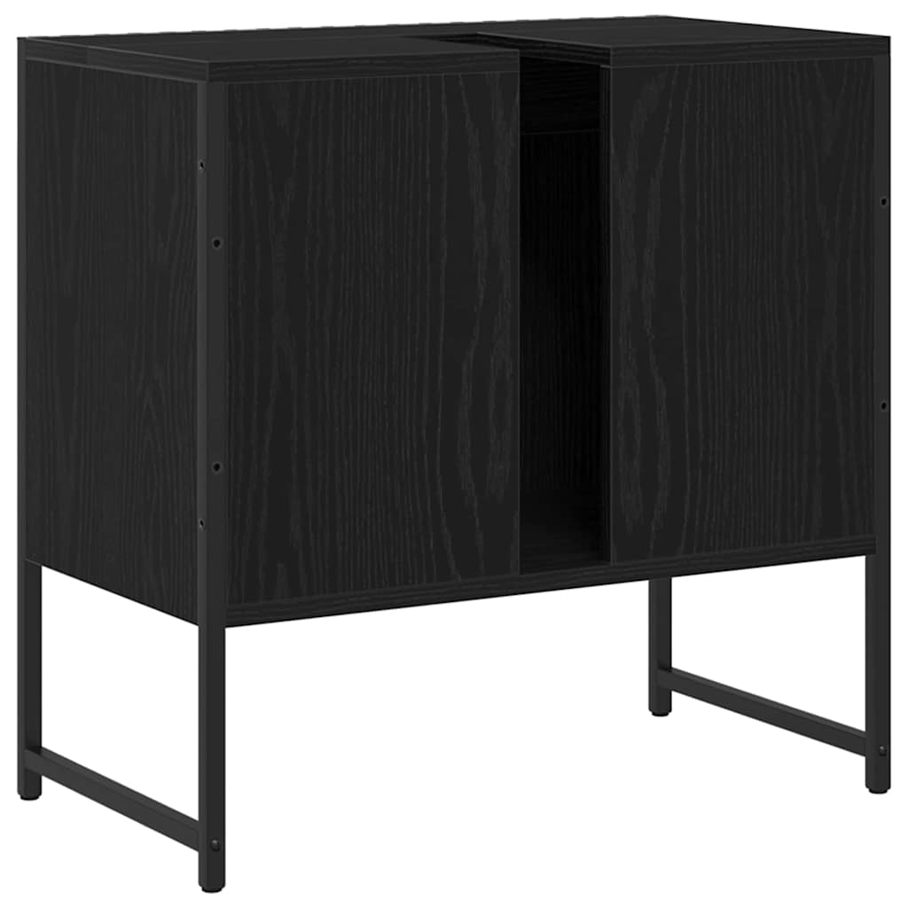 Badkamertenk te kast Zwart Eiken 60 x 30 x 60 cm Bewerkt hout is nu te koop bij PeponiXL, paradijselijk wonen!