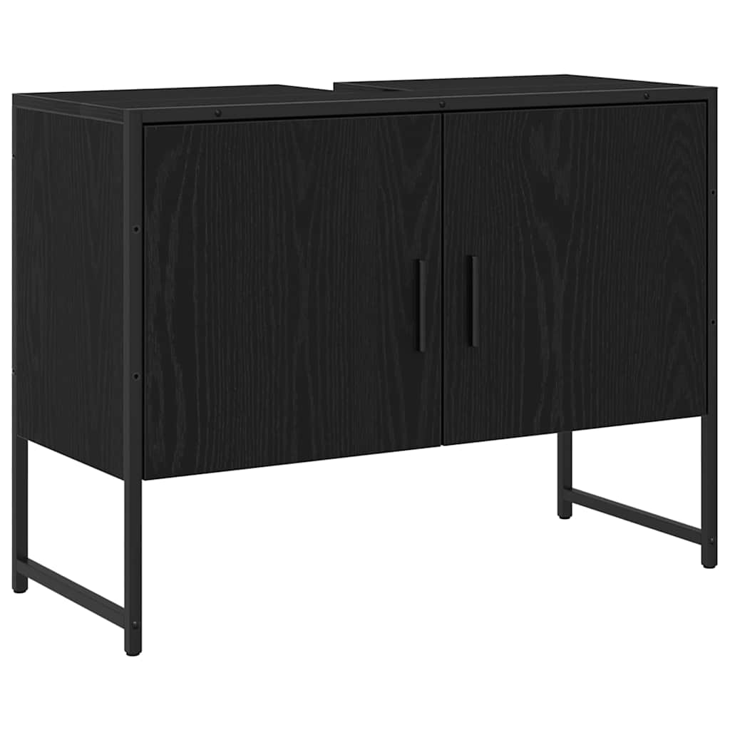 Badkamertenk te kast Zwart Eiken 80 x 30 x 60 cm Bewerkt hout is nu te koop bij PeponiXL, paradijselijk wonen!