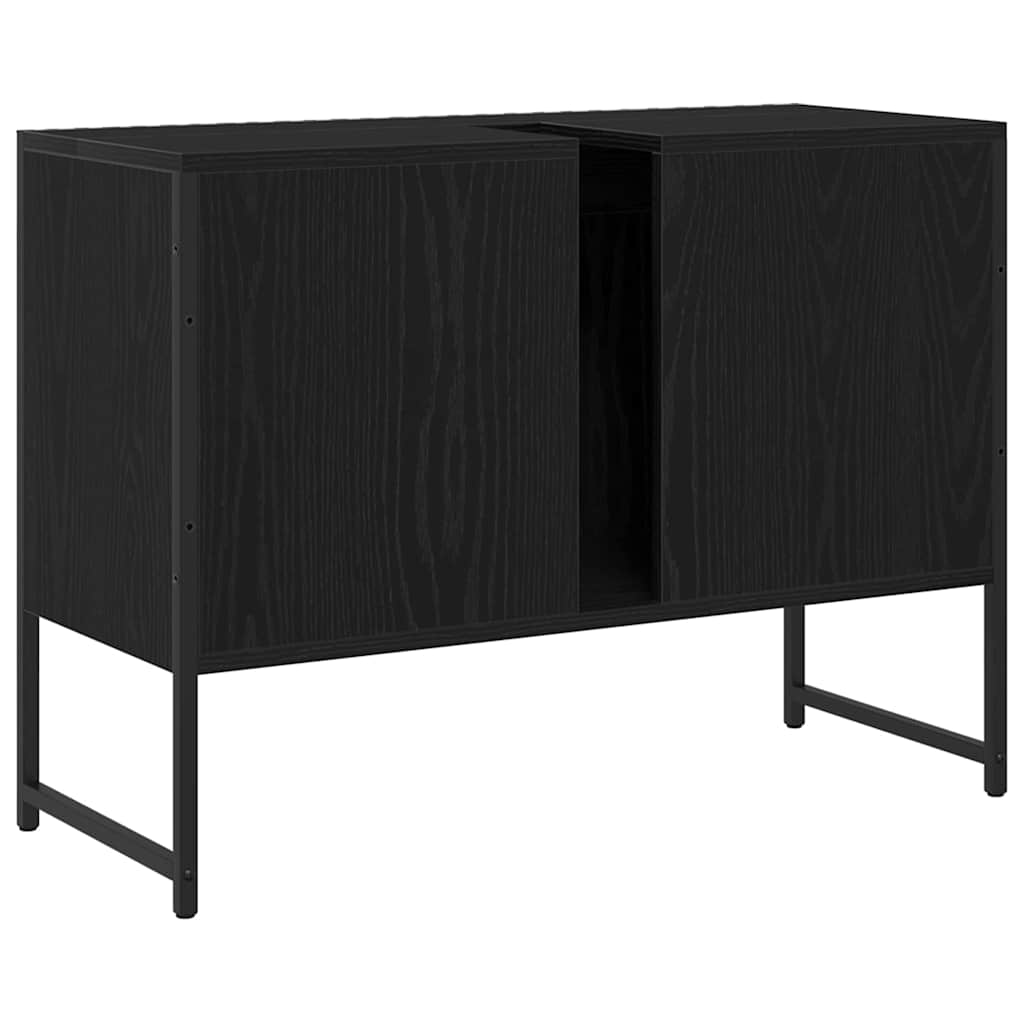 Badkamertenk te kast Zwart Eiken 80 x 30 x 60 cm Bewerkt hout is nu te koop bij PeponiXL, paradijselijk wonen!