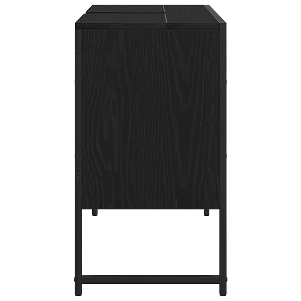 Badkamertenk te kast Zwart Eiken 80 x 30 x 60 cm Bewerkt hout is nu te koop bij PeponiXL, paradijselijk wonen!