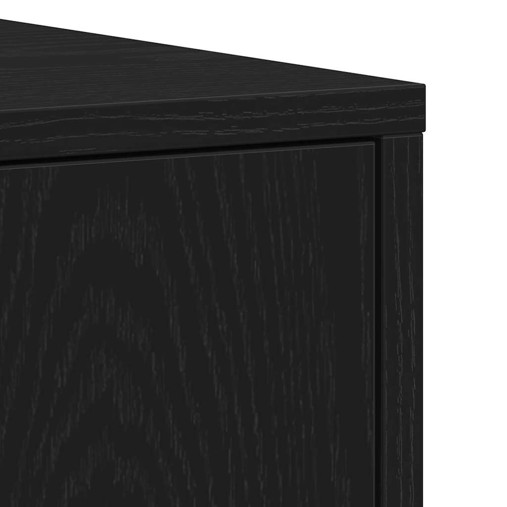 Badkamerkast Zwart Eiken 30x30x183,5 cm Bewerkt Hout is nu te koop bij PeponiXL, paradijselijk wonen!