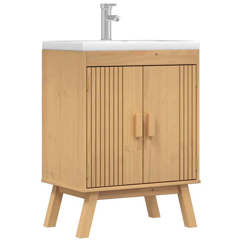 Basis Kast Olden Bruin 60 x 40 x 80 cm Massief grenenhout is nu te koop bij PeponiXL, paradijselijk wonen!