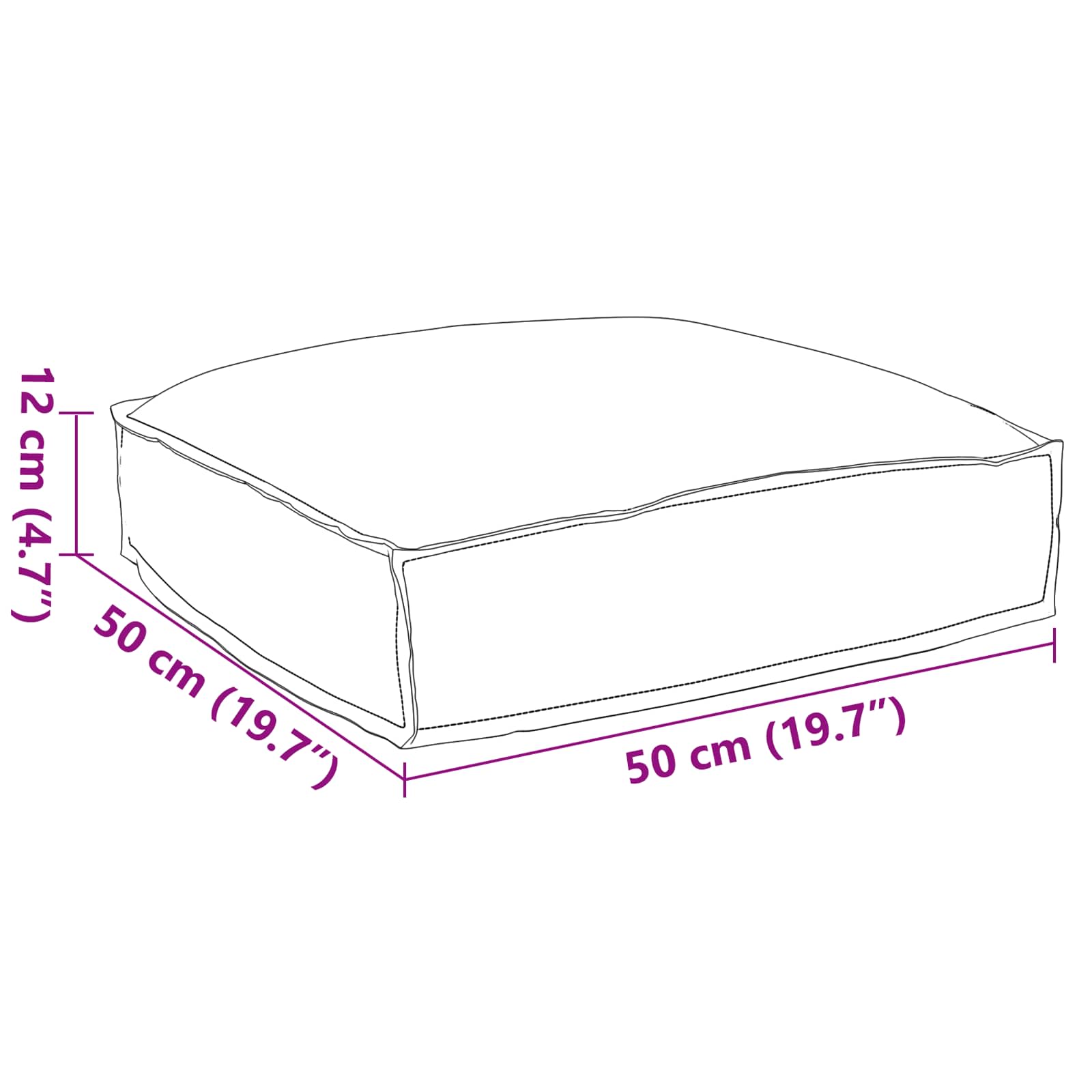Kussen Crème 50 x 50 x 12 cm Oxford Stof is nu te koop bij PeponiXL, paradijselijk wonen!