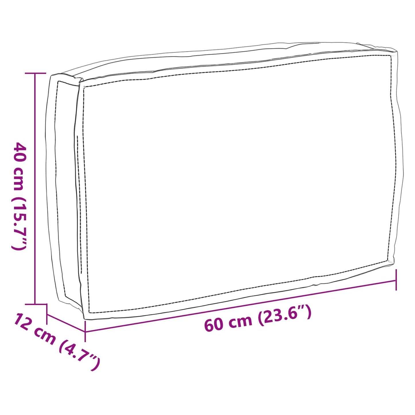Kussen Antraciet 60 x 40 x 12 cm Oxford Stof is nu te koop bij PeponiXL, paradijselijk wonen!
