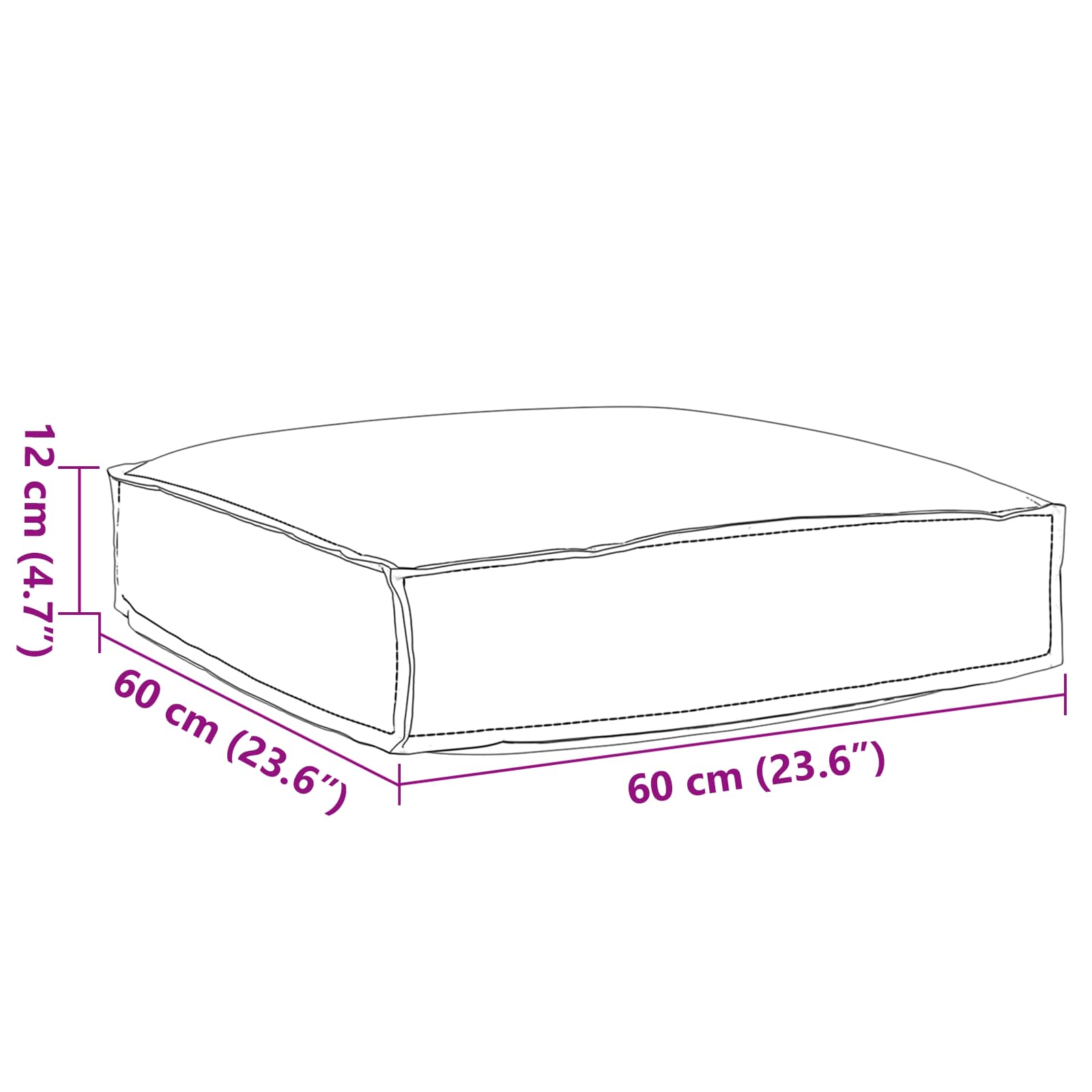 Kussen Crème 60 x 60 x 12 cm Oxford Stof is nu te koop bij PeponiXL, paradijselijk wonen!