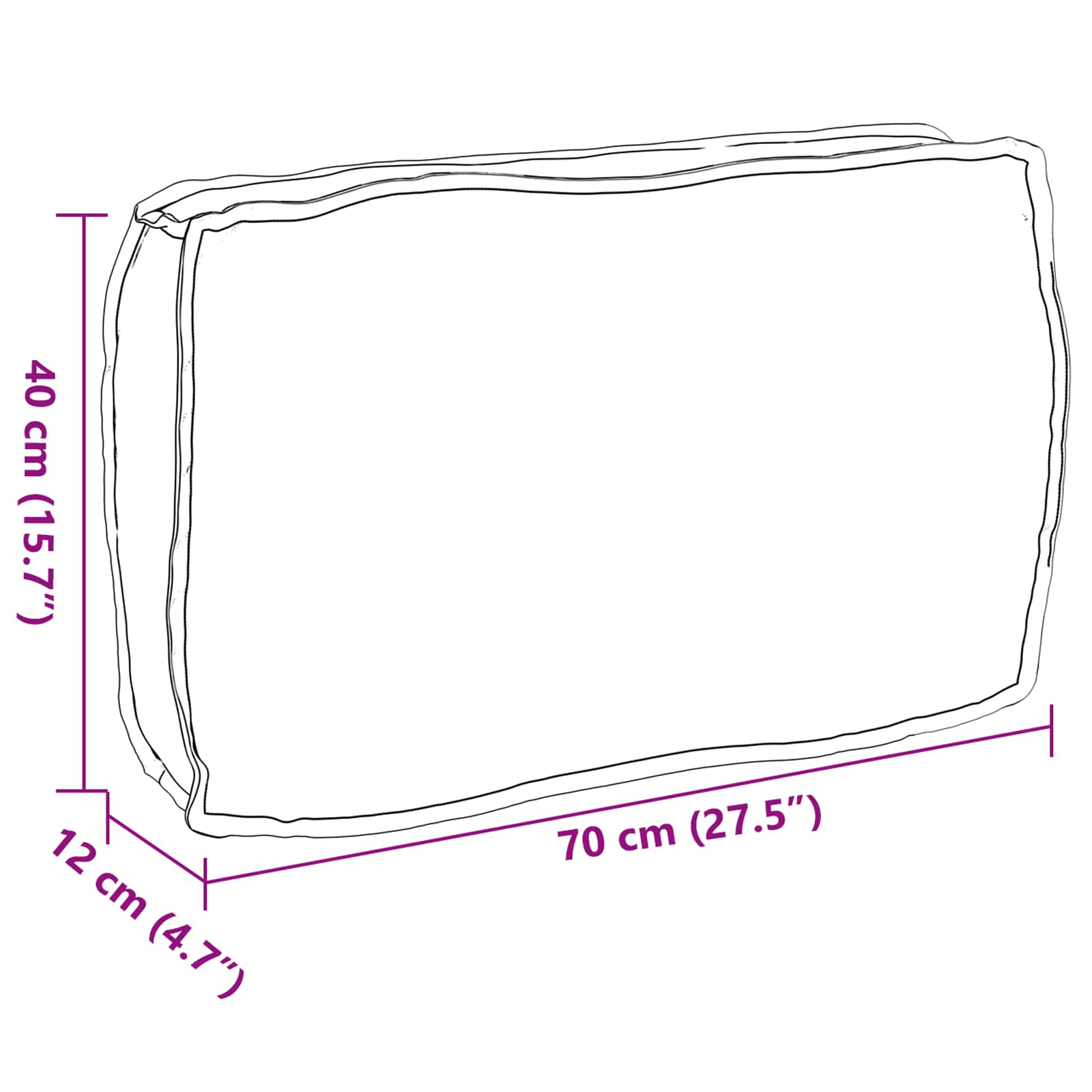 Kussen Antraciet 70 x 40 x 12 cm Oxford Stof is nu te koop bij PeponiXL, paradijselijk wonen!