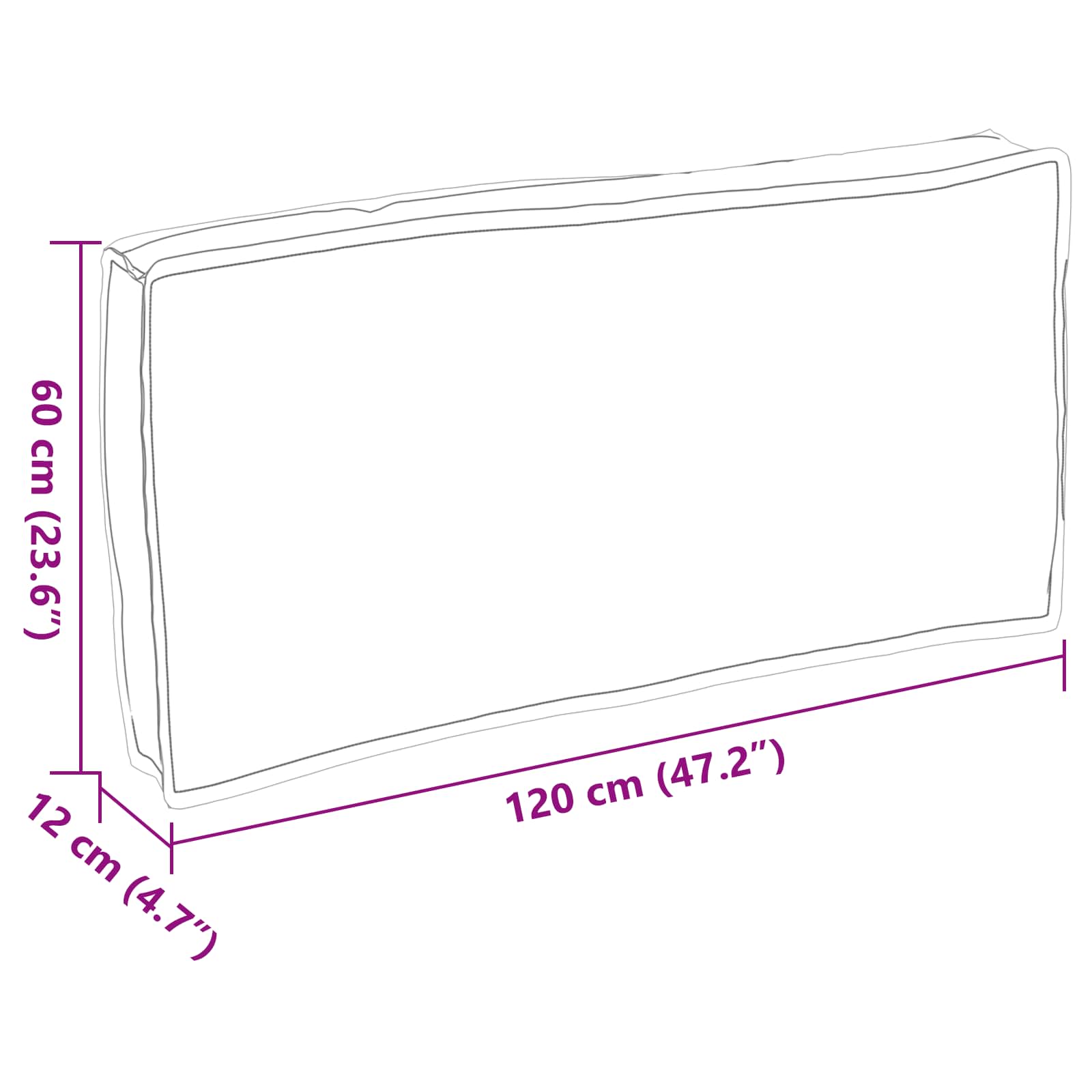 Kussen Koninklijk Blauw 120 x 60 x 12 cm Oxford Stof is nu te koop bij PeponiXL, paradijselijk wonen!