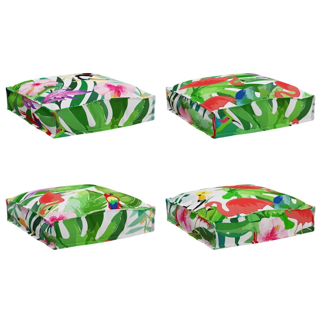 Kussen Bloemen 4 pcs Multikleur 40 x 40 x 8 cm Oxford Stof